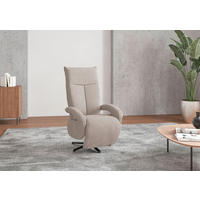 RELAXSESSEL Flachgewebe Kopfteilverstellung, Rücken echt    - Greige/Schwarz, MODERN, Textil/Metall (74/112/82cm) - Sit & More