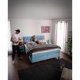 BOXSPRINGBETT 200/220 cm  in Pastellblau  - Pastellblau/Schwarz, KONVENTIONELL, Textil/Metall (200/220cm) - Esposa