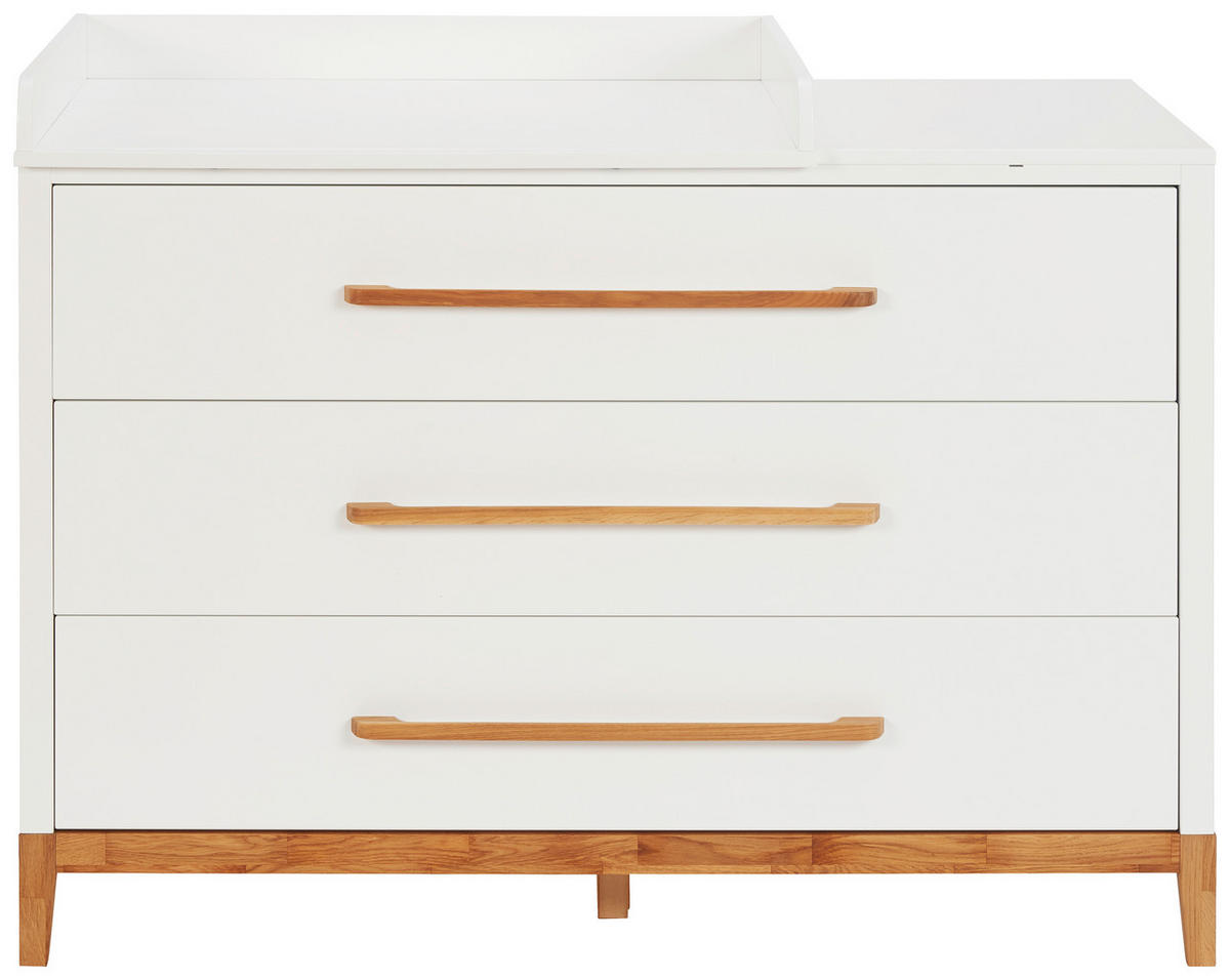 WICKELKOMMODE Scandic Weiß, Eichefarben  - Eichefarben/Weiß, Design, Holz/Holzwerkstoff (135/92/47cm) - Jimmylee