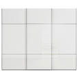 SCHWEBETÜRENSCHRANK  in Grau, Weiß  - Chromfarben/Weiß, KONVENTIONELL, Glas/Holzwerkstoff (271/223/68cm) - Novel