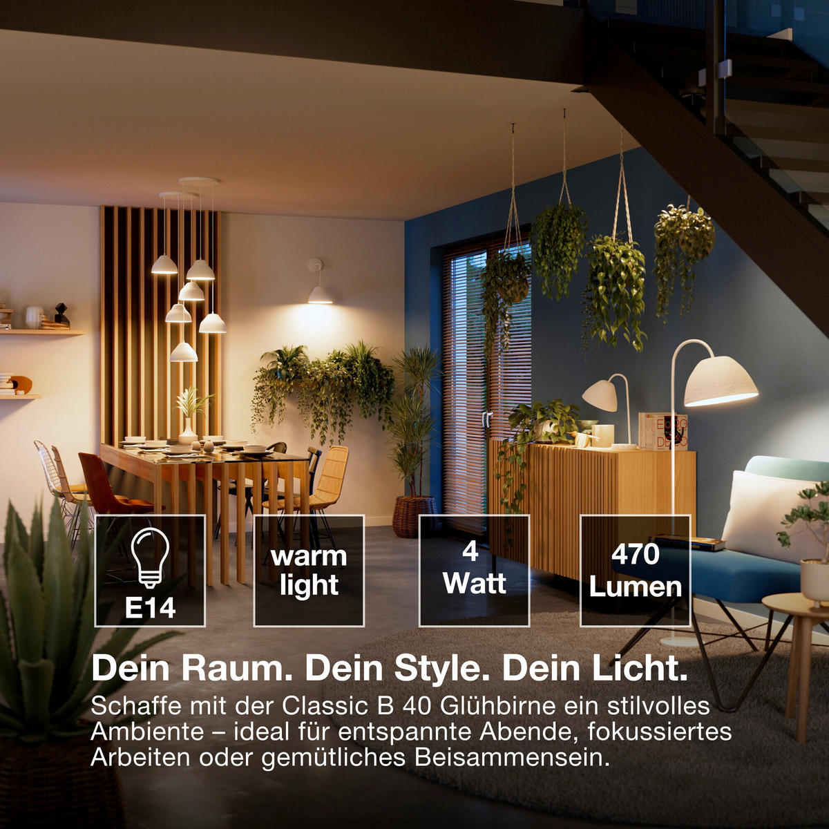 LED-FILAMENT-LEUCHTMITTEL   E14 4 W 470 lm  - Transparent, Basics, Glas (3,5/11,5cm) - Osram
