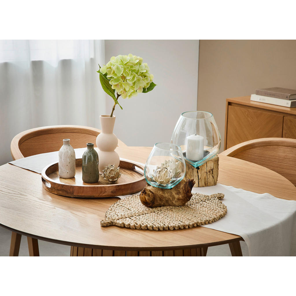 Thumbnail - Ambia Home Vase, Braun, Klar, Transparent, Holz, Glas, Recyclingholz, Hartholz, 15-16 cm, Handmade in Indonesia, nur für...