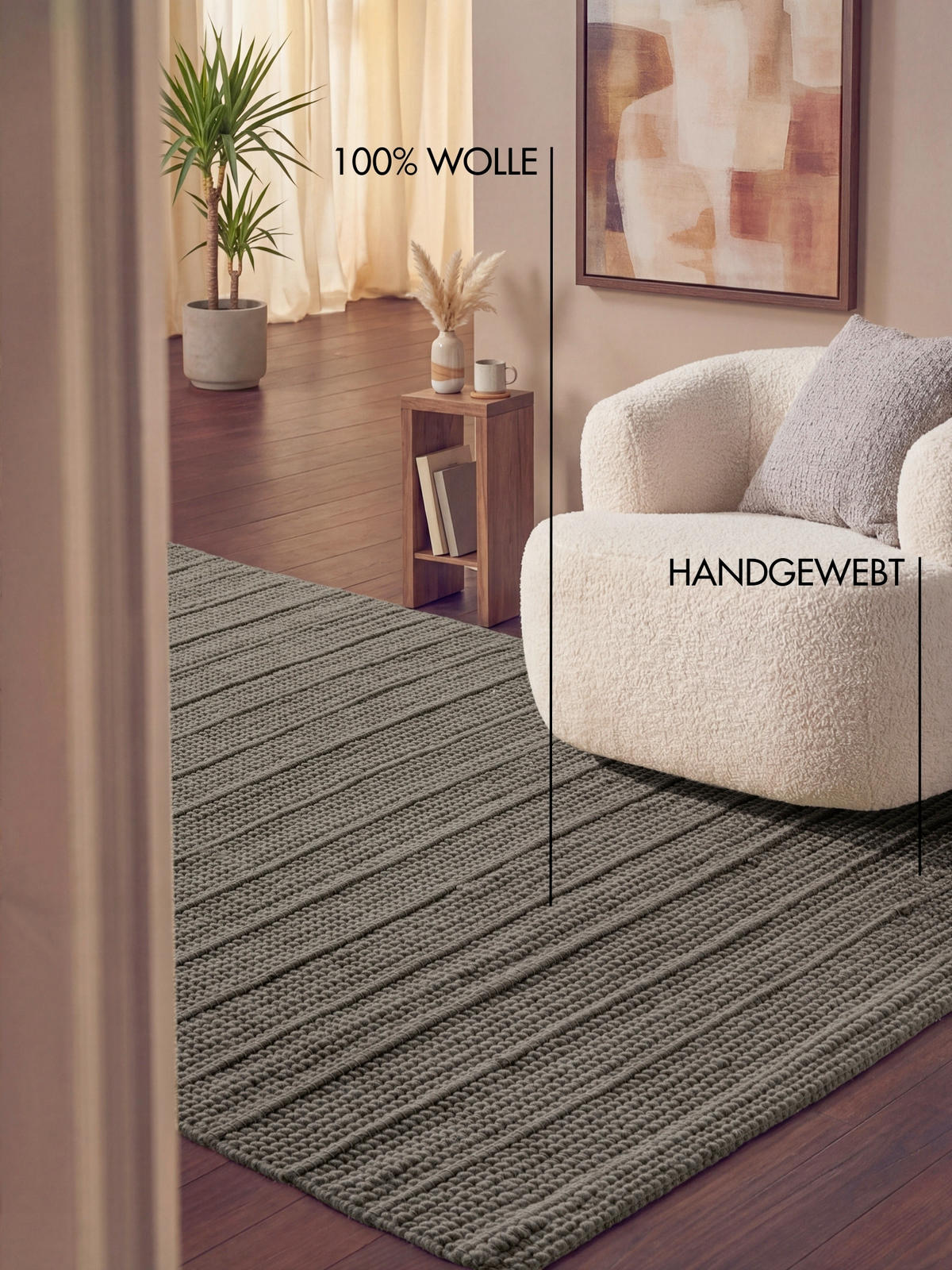 WOLLTEPPICH 120/170 cm Camden Grau rechteckig  - Grau, KONVENTIONELL, Textil (120/170cm) - Ted Baker