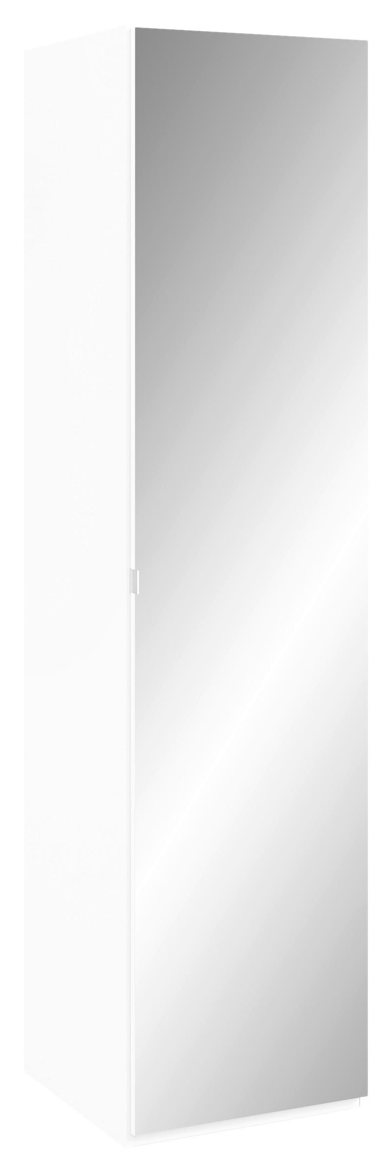 KLEIDERSCHRANK 1-türig Weiß  - Edelstahlfarben/Weiß, Design, Glas/Holzwerkstoff (51,3/213,6/59,3cm) - Cantus
