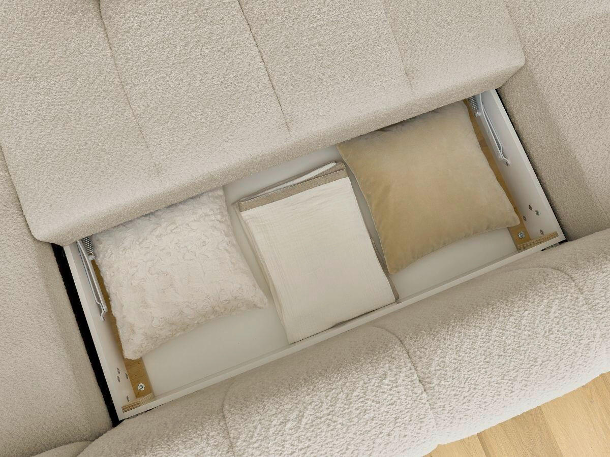 WOHNLANDSCHAFT  FUJI  Beige Bouclé  - Beige/Schwarz, MODERN, Kunststoff/Textil (204/377/160cm)