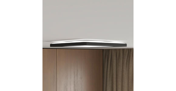 LED-DECKENLEUCHTE 29,3/29,3/2,8 cm   - Schwarz, Basics, Kunststoff (29,3/29,3/2,8cm) - Novel