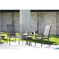 GARTENBEISTELLTISCH - Anthrazit/Teakfarben, Modern, Holz/Metall (40/40/50cm)