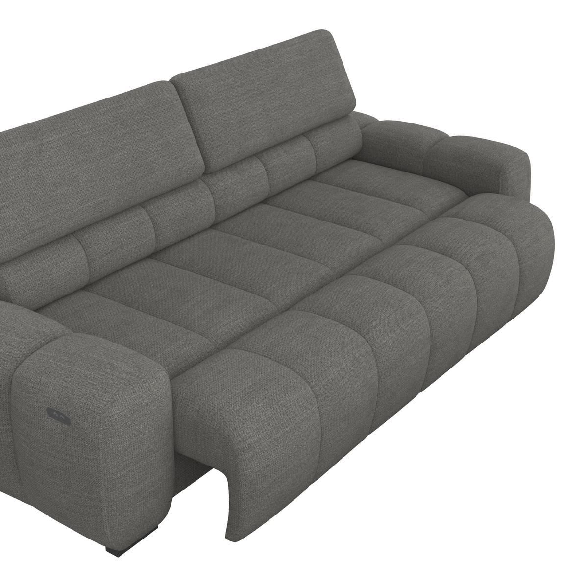 BIGSOFA inkl. mot. Funktion Webstoff Anthrazit  - Anthrazit/Schwarz, Design, Kunststoff/Textil (248/77-97/108cm) - Welnova