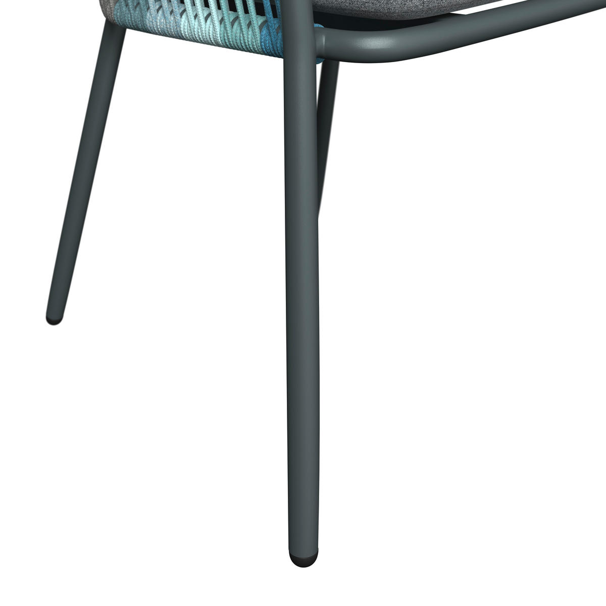 STAPELSESSEL in Metall, Textil Blau, Grau, Dunkelgrau  - Blau/Dunkelgrau, Design, Textil/Metall (58,5/79,5/61,5cm) - Amatio