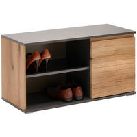 GARDEROBENBANK  in 90/47/38 cm  - Eichefarben/Anthrazit, Design, Kunststoff (90/47/38cm) - home24