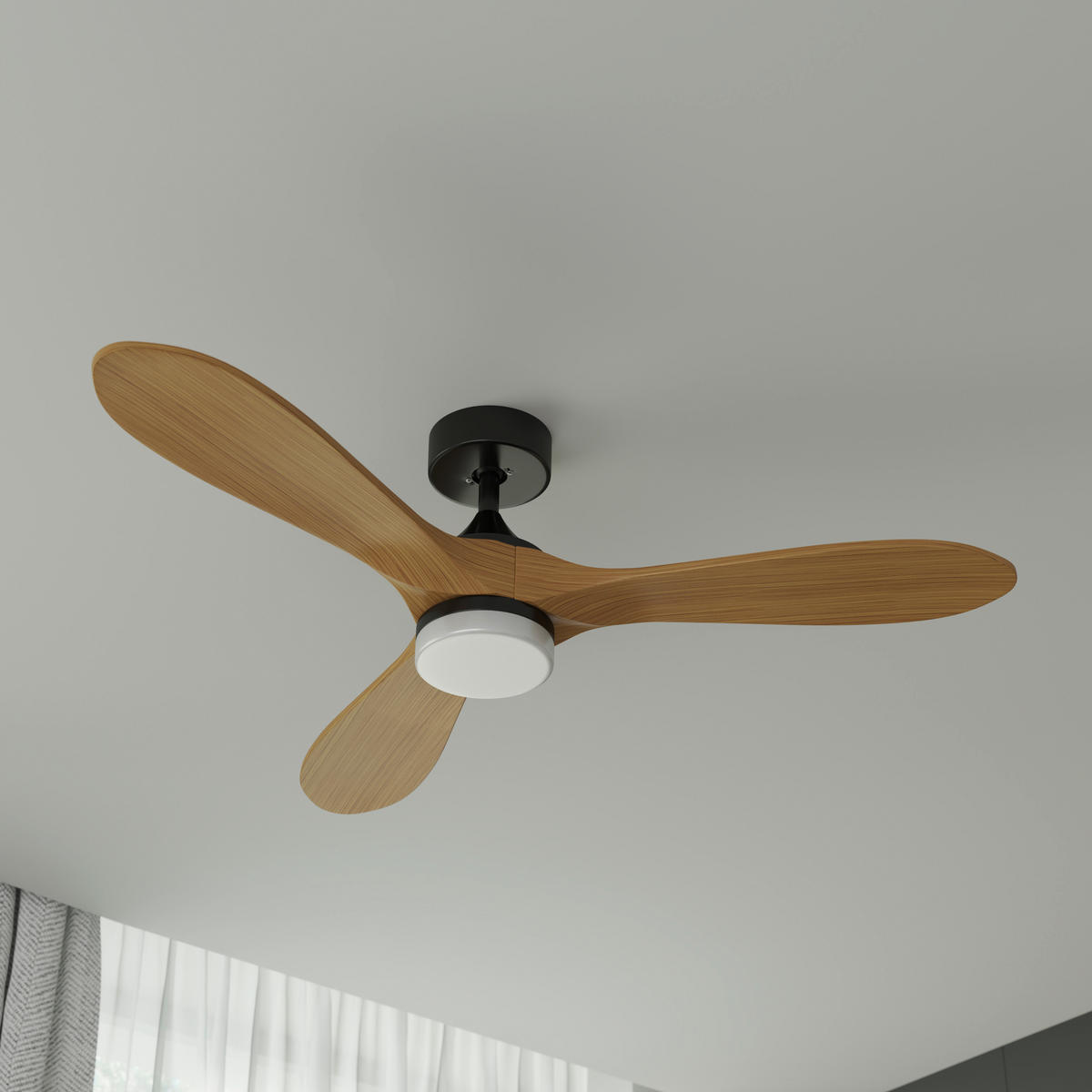 VENTILATOR STROPNI  crna   boje oraha   - boje oraha/crna, Basics, metal/plastika (132/35cm) - Mican