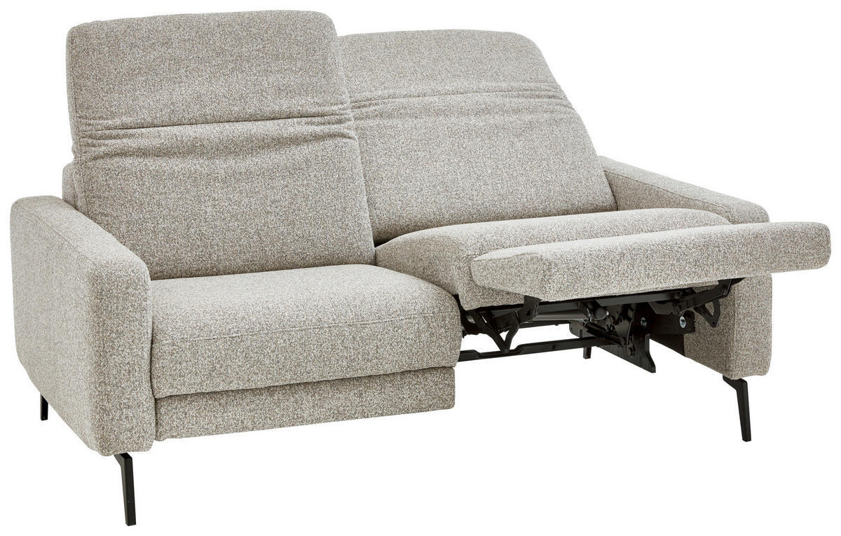 2,5-SITZER Chenille Sandfarben  - Sandfarben/Schwarz, Design, Textil/Metall (182/82/107cm) - Dieter Knoll