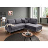 ECKSOFA in Cord Grau  - Naturfarben/Grau, Modern, Holz/Textil (230/200cm) - Livetastic