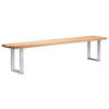 SITZBANK 220/50/40 cm  in Eichefarben, Edelstahlfarben  - Edelstahlfarben/Eichefarben, Design, Holz/Metall (220/50/40cm) - Novel