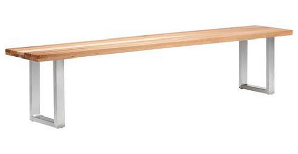 SITZBANK 220/50/40 cm Eichefarben, Edelstahlfarben Wildeiche massiv Metall - Edelstahlfarben/Eichefarben, Design, Holz/Metall (220/50/40cm) - Novel