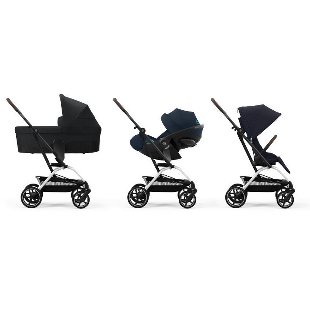 SULKY Eezy S Twist+2  - silver/mörkblå, Basics, textil/plast (80.5/45/105cm) - Cybex