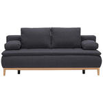 BOXSPRINGSOFA  mit Stoffauswahl, Schlafen auf Sitzhöhe Flachgewebe Dunkelgrau  - Eichefarben/Dunkelgrau, Design, Holz/Textil (202/93/100cm) - Carryhome