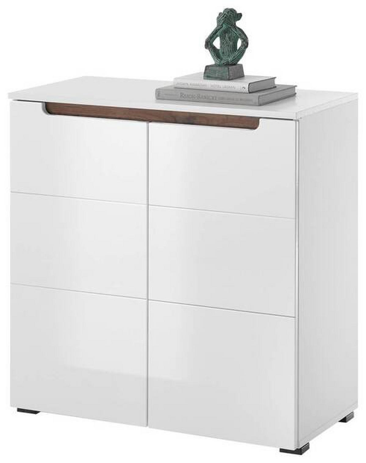 KOMODA, biela, 80/83/40 cm - biela/antracitová, Konventionell, kompozitné drevo/plast (80/83/40cm) - Carryhome