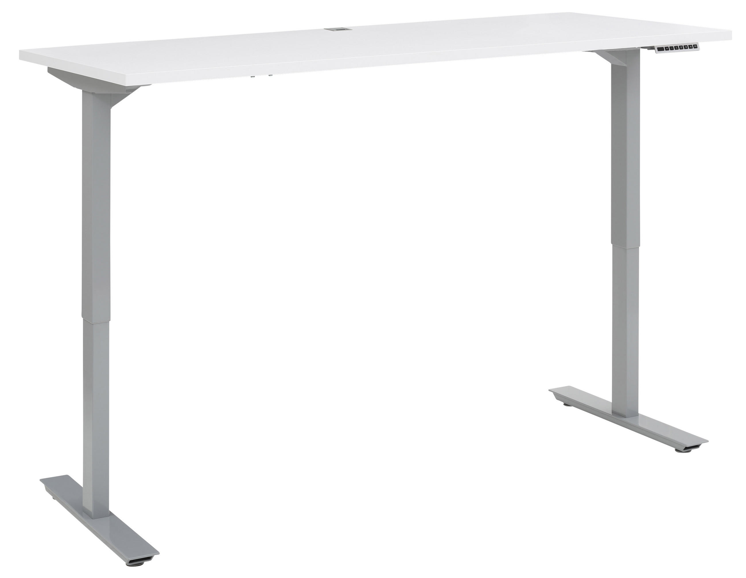 SCHREIBTISCH Silberfarben, Weiß - Silberfarben/Weiß, Design, Metall (155/73/72,5 -120cm) - Voleo
