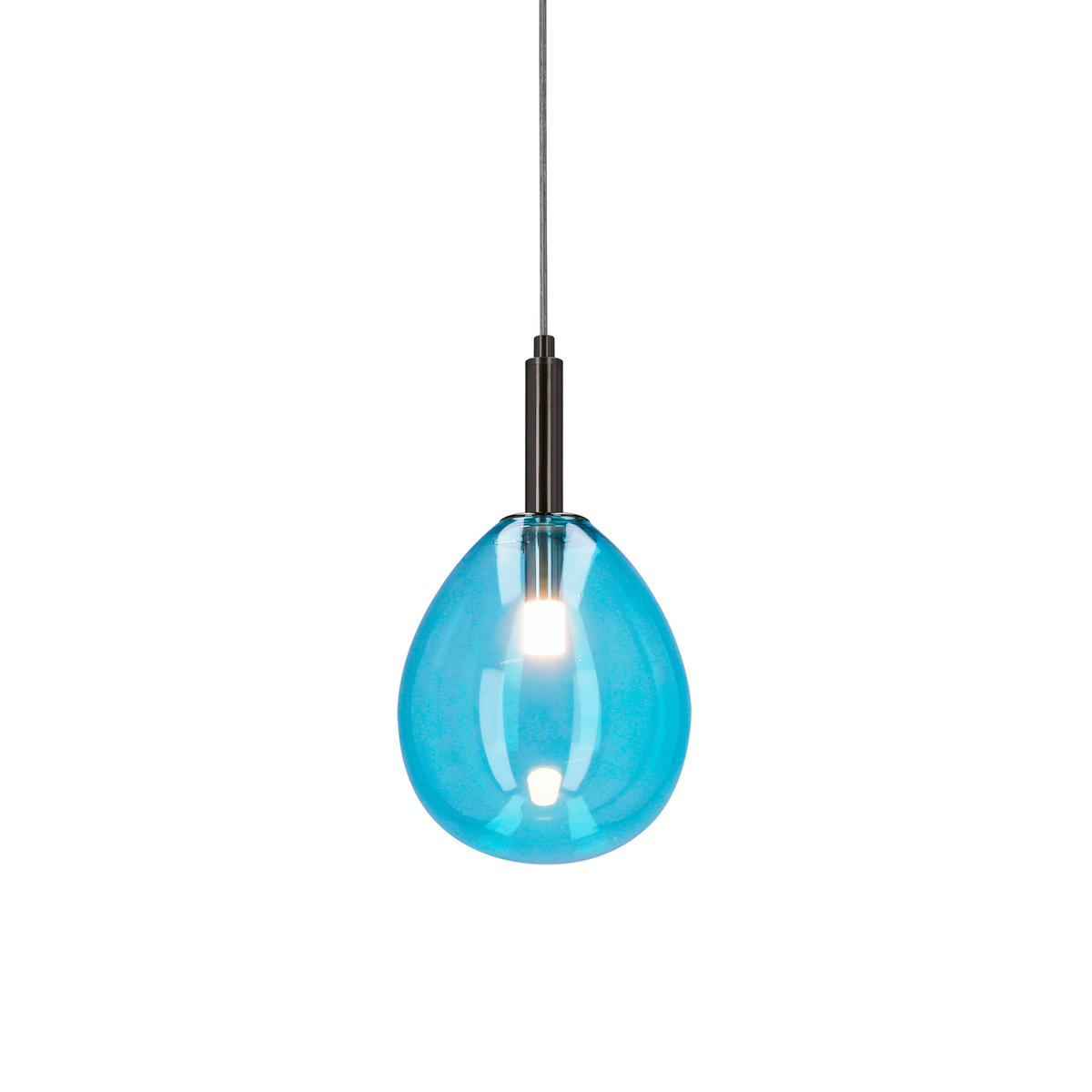 LED-HÄNGELEUCHTE Lukka 18/18/115 cm   - Chromfarben/Hellblau, Design, Glas/Metall (18/18/115cm)