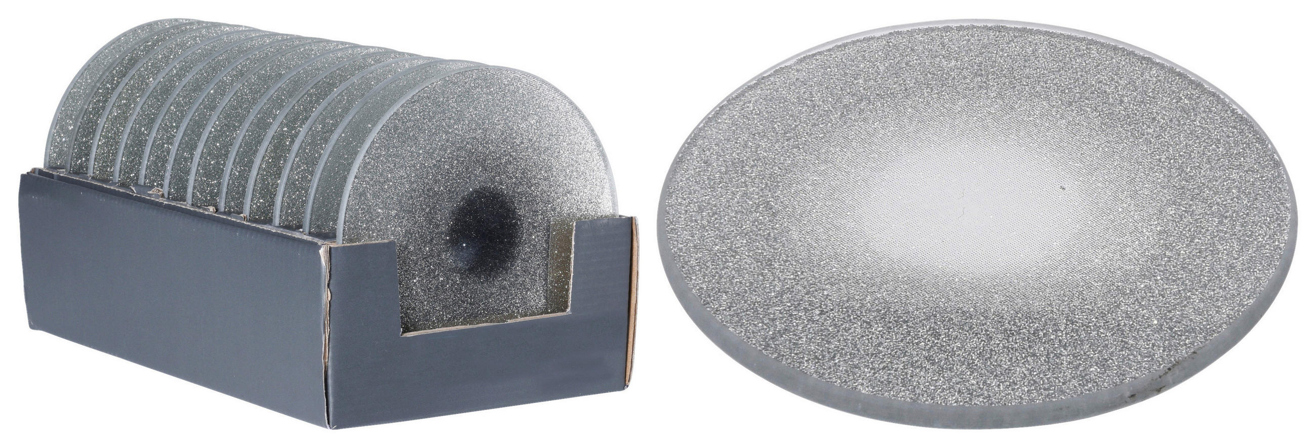 TANIER POD SVIEČKU sklo - strieborná, Design, sklo (15/0,4cm)