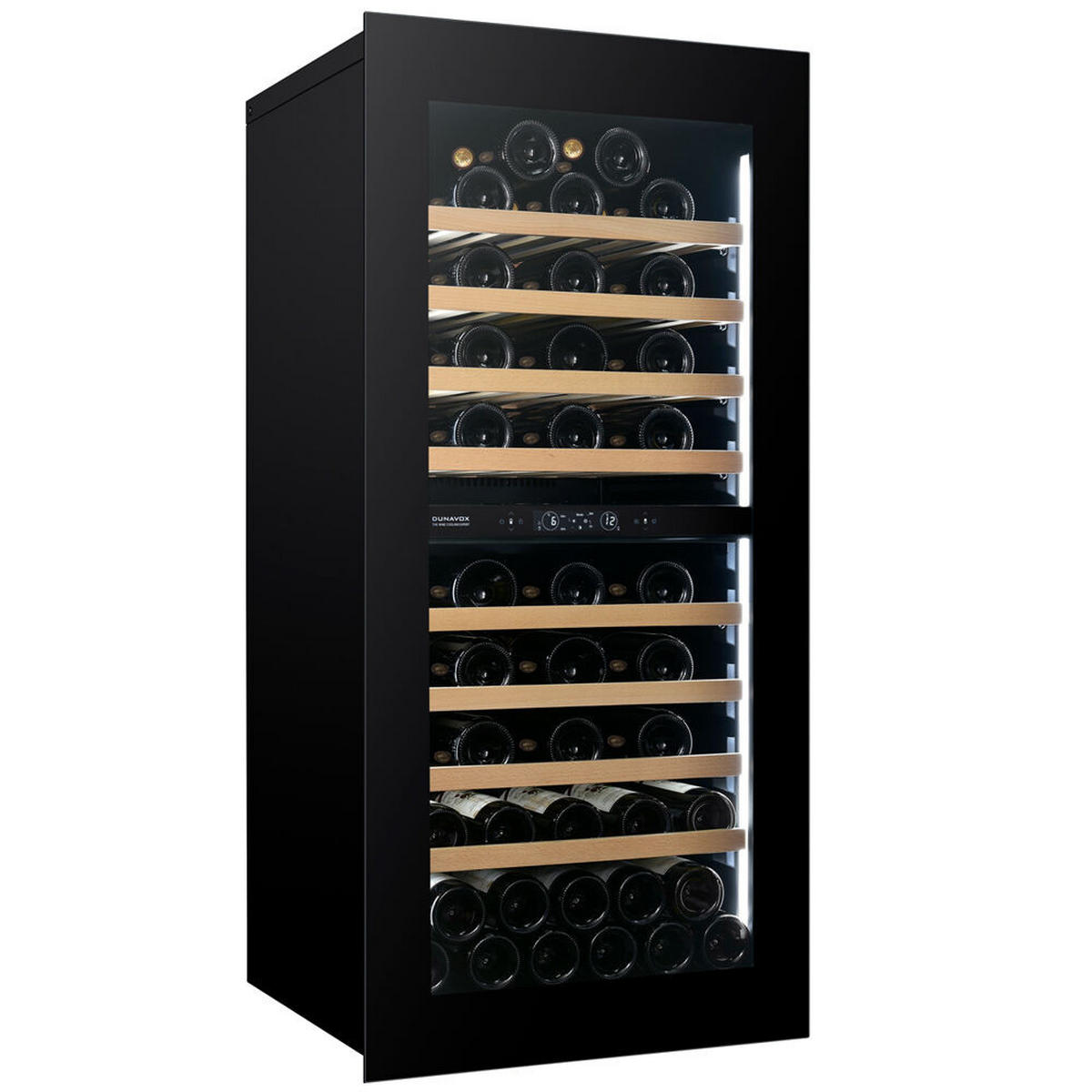 WEINKÜHLSCHRANK DVH-70.185DB.TO  - Schwarz, Basics, Glas/Holz (59/123,3/57,1cm)