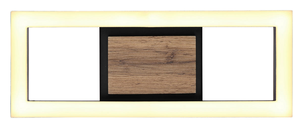 LED-DECKENLEUCHTE 12 W    34,5/13/5,8 cm  - Dunkelbraun/Opal, Design, Holzwerkstoff/Kunststoff (34,5/13/5,8cm) - Globo