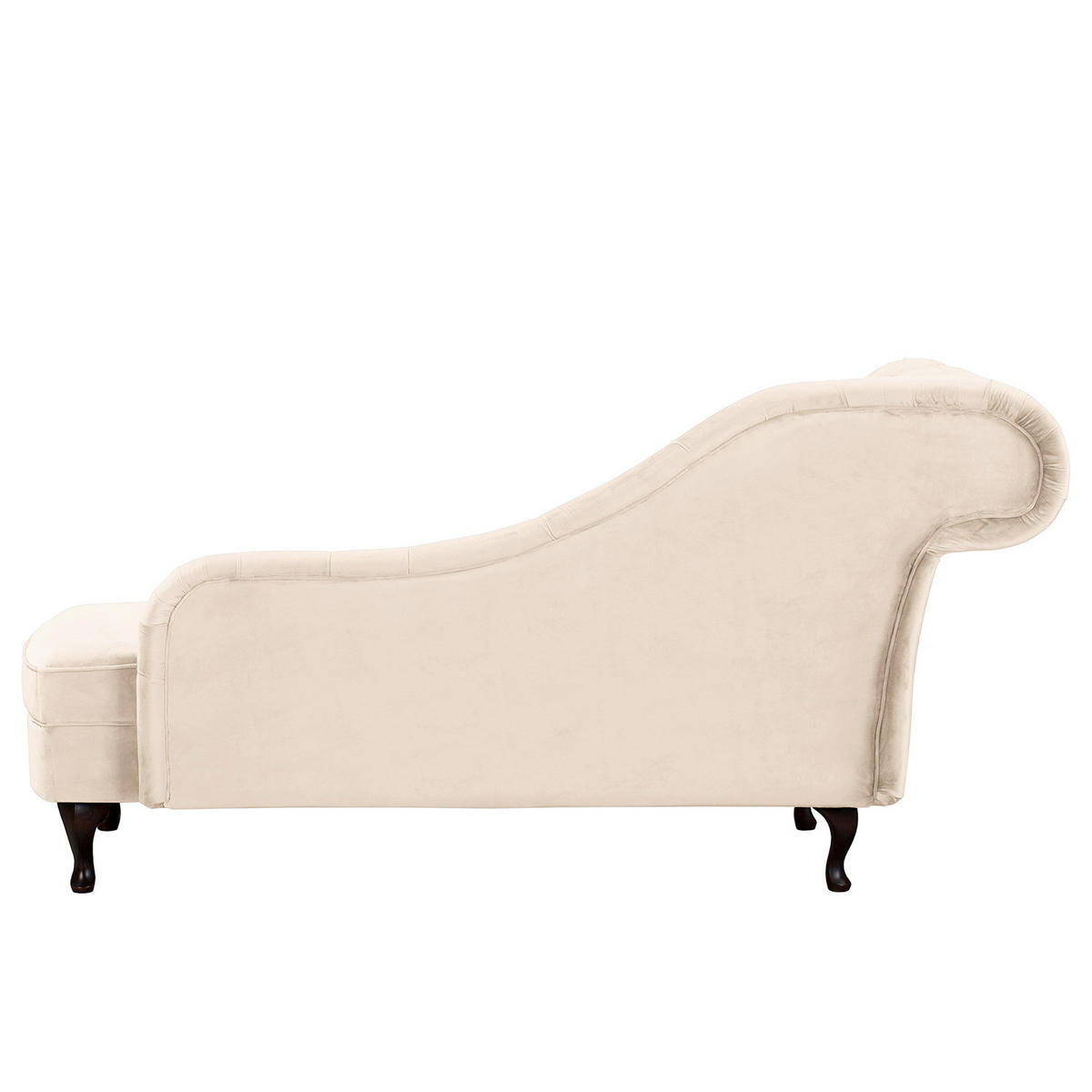 RÉCAMIERE Pako in Samt Creme  - Creme/Braun, Design, Holz/Textil (185/93/75cm) - Livetastic