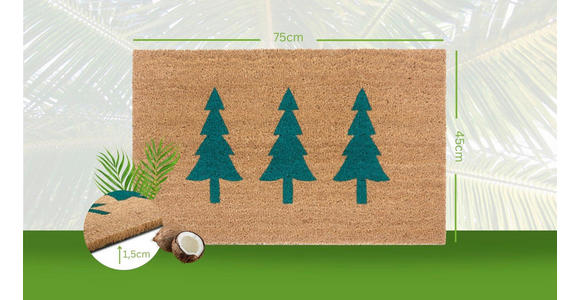 KOKOSMATTE 45/75 cm Mix Mats - Hellbraun/Dunkelgrün, Basics, Naturmaterialien/Kunststoff (45/75cm) - Esposa