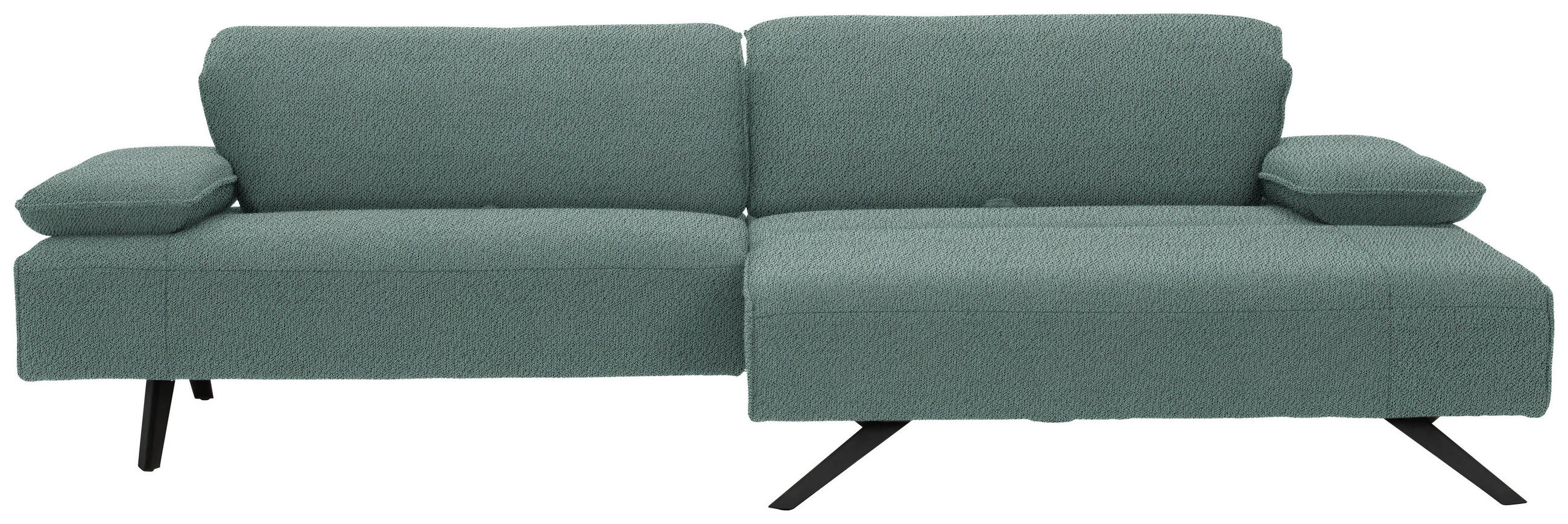 ECKSOFA in Flachgewebe Türkis  280/165 cm  - Türkis/Anthrazit, Design, Textil/Metall (280/165cm) - Johann Jakob