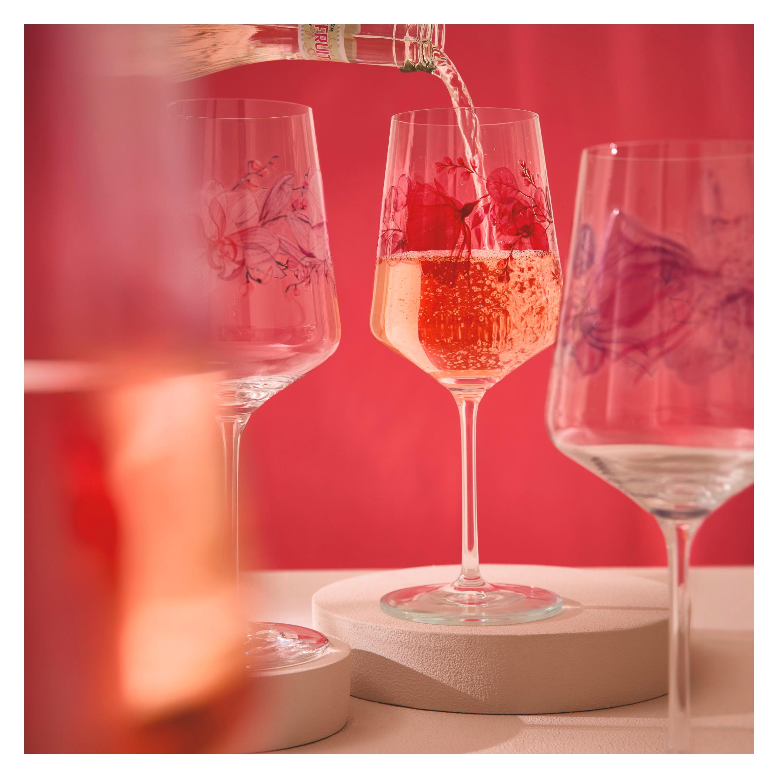 GLÄSERSET Sommersonett  2-teilig  - Pink/Transparent, Trend, Glas (9,3/22,5cm) - Ritzenhoff
