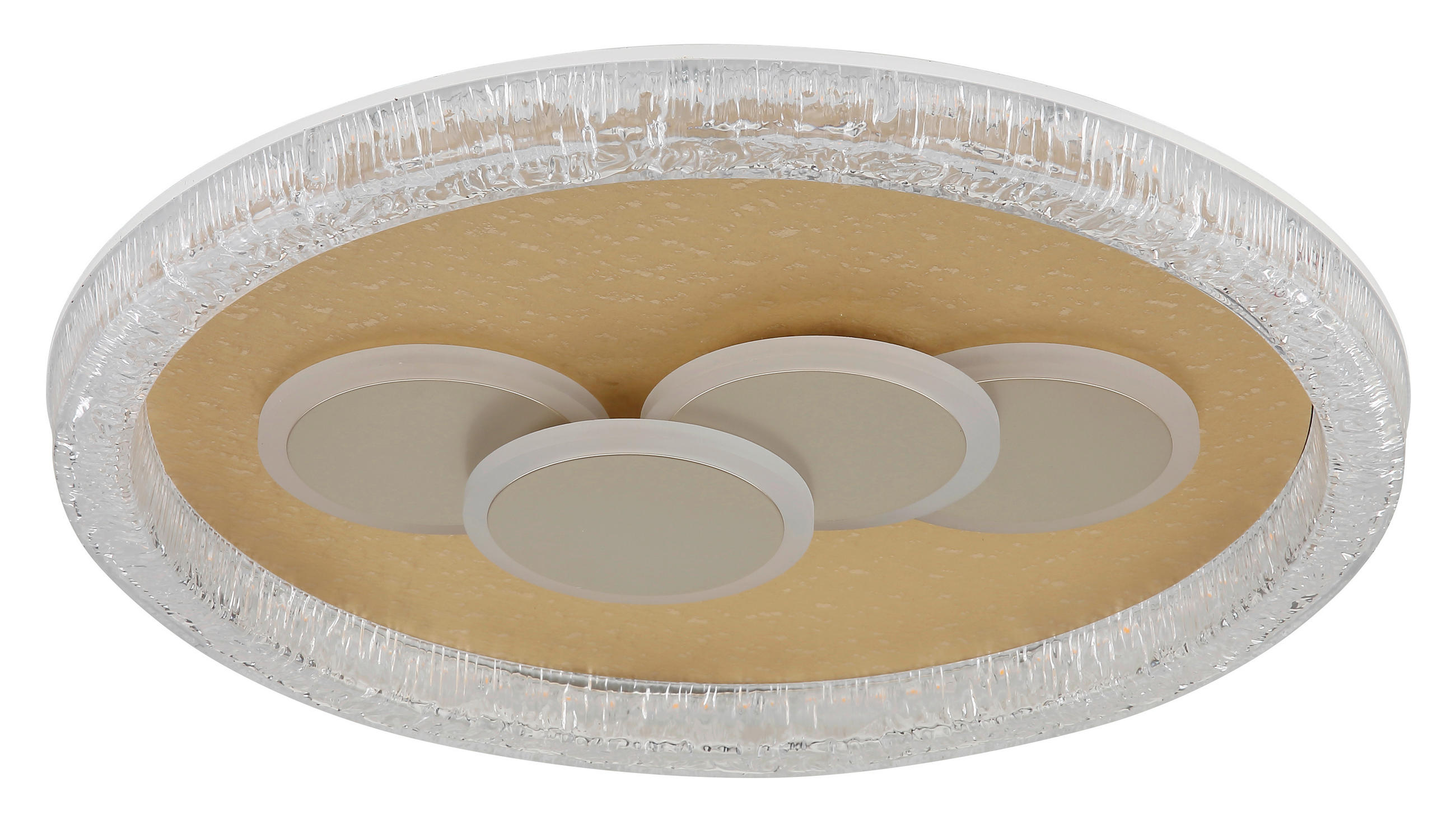 LED-DECKENLEUCHTE 49,5/7 cm   - Klar/Goldfarben, Design, Kunststoff/Metall (49,5/7cm) - Globo