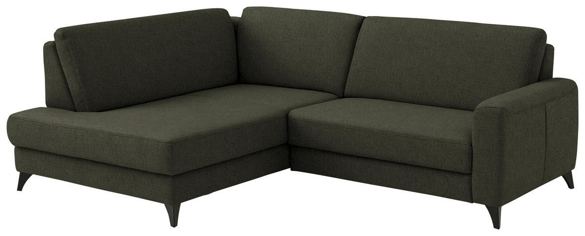 ECKSOFA  Chenille Dunkelgrün  - Dunkelgrün/Schwarz, Design, Textil/Metall (182/239cm) - Beldomo Comfort