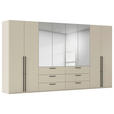 DREHTÜRENSCHRANK 400/223/61 cm,  in Champagner, 8-türig  - Chromfarben/Champagner, Basics, Glas/Holzwerkstoff (400/223/61cm) - Novel