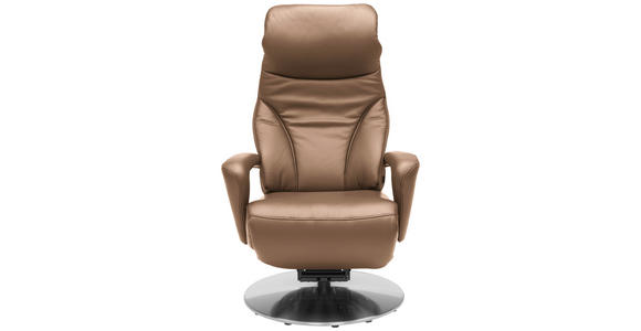 RELAXSESSEL in Leder Braun  - Edelstahlfarben/Braun, Design, Leder/Metall (75/117/88cm) - Dieter Knoll