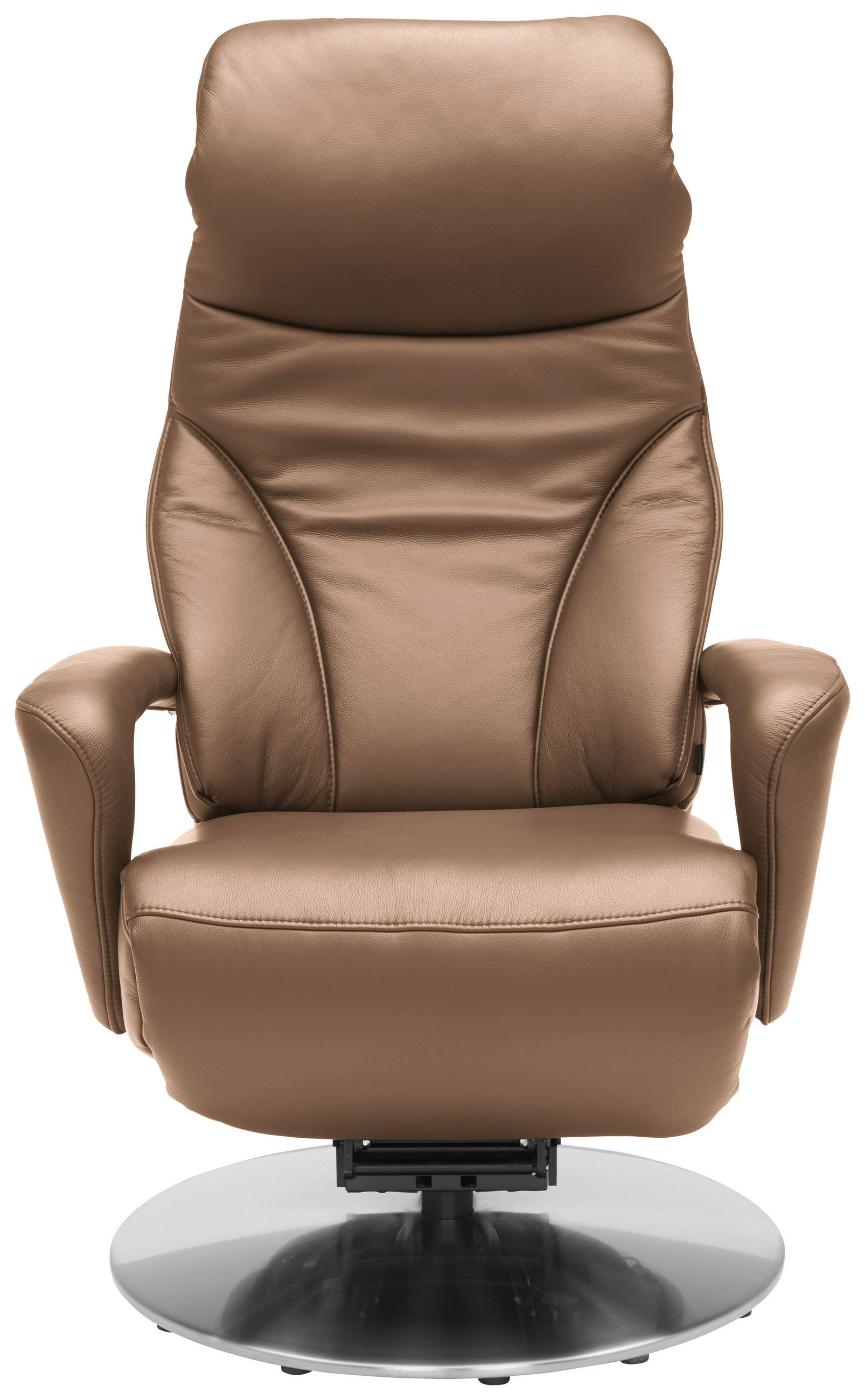 RELAXSESSEL in Leder Hellbraun  - Hellbraun/Edelstahlfarben, Design, Leder/Metall (75/117/88cm) - Dieter Knoll