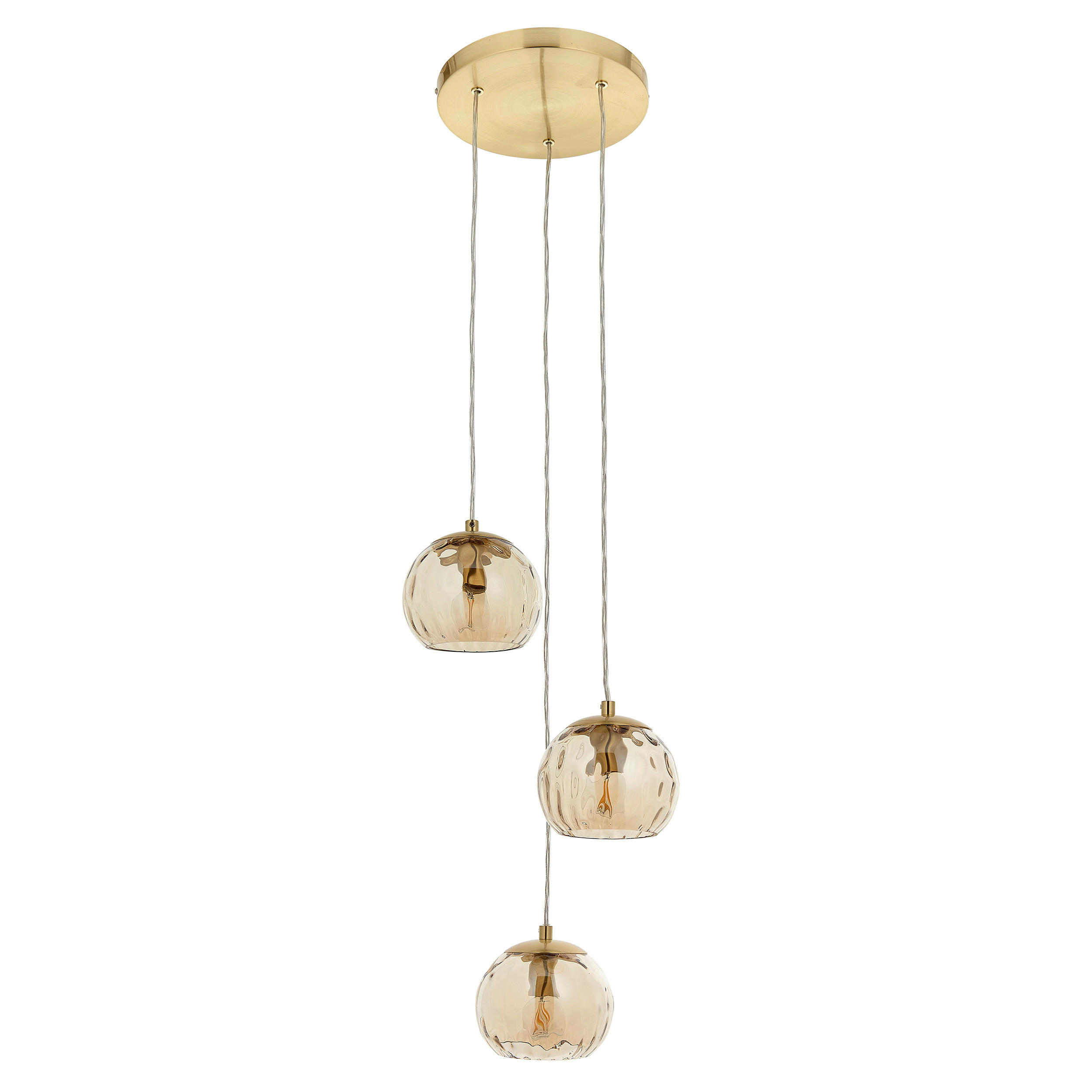 HÄNGELEUCHTE Endon Dimple 31/137.5 cm   - Champagner/Messingfarben, KONVENTIONELL, Glas (31/137.5cm) - ENDON