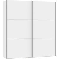 SCHWEBETÜRENSCHRANK  in Weiß  - Silberfarben/Weiß, Design, Glas/Holzwerkstoff (202/220/65cm) - Jutzler