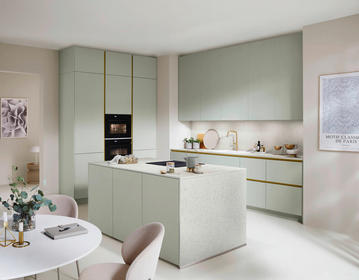 BEÉPÍTHETŐ KONYHA - jadezöld, Design, faalapú anyag - Celina