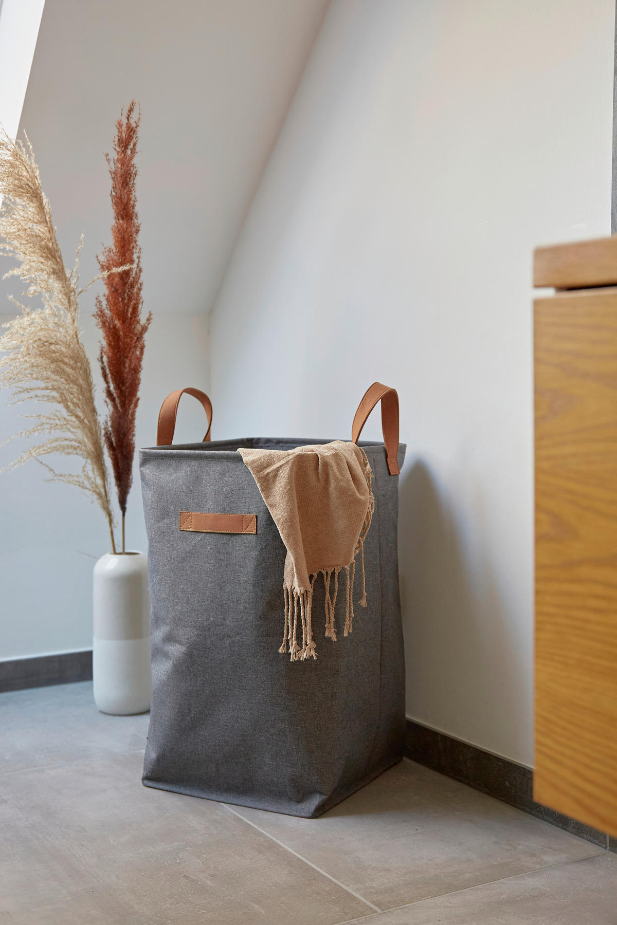 WÄSCHEKORB - Grau, Basics, Textil (35/35/58cm) - Store It