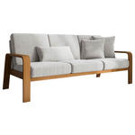 3-SITZER-SOFA Mikrofaser Hellgrau  - Eichefarben/Hellgrau, KONVENTIONELL, Holz/Textil (200/91/93cm) - Cantus