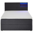 BOXSPRINGBETT 120/200 cm  in Anthrazit  - Anthrazit/Schwarz, Design, Holz/Textil (120/200cm) - Xora