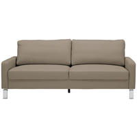 2-SITZER-SOFA  in Echtleder Taupe  - Taupe/Chromfarben, Design, Leder/Metall (184/81/97cm) - Pure Home Lifestyle