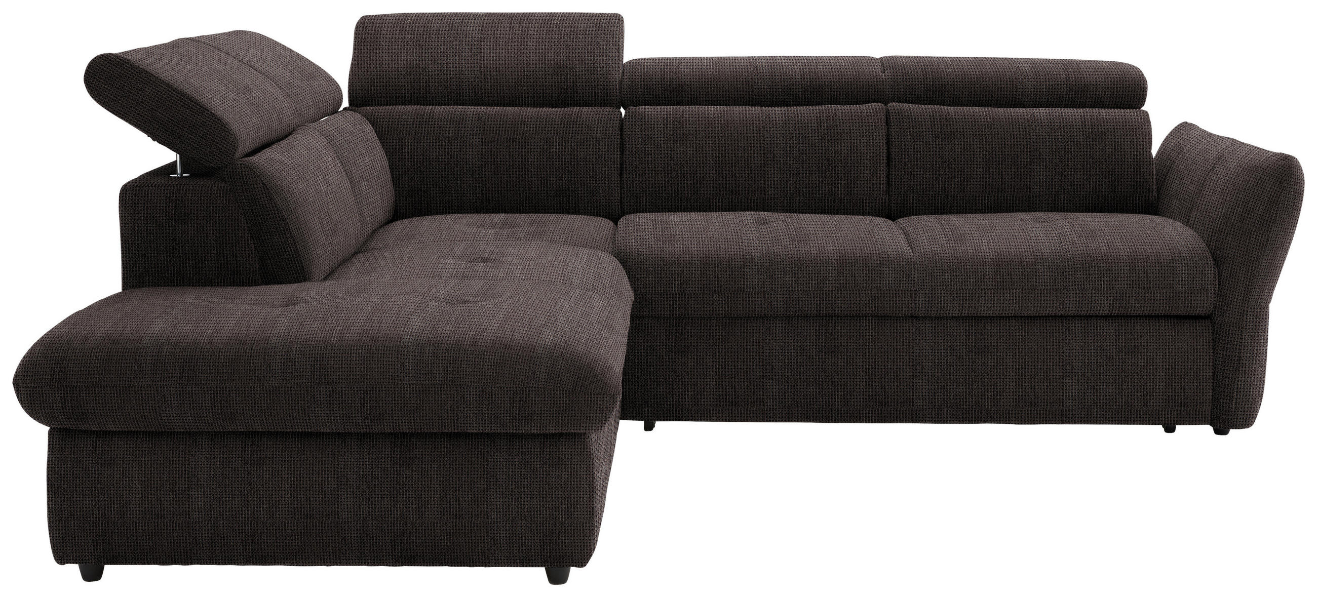 ECKSOFA in Mikrofaser Grau  - Schwarz/Grau, Design, Kunststoff/Textil (224/254cm) - Livetastic