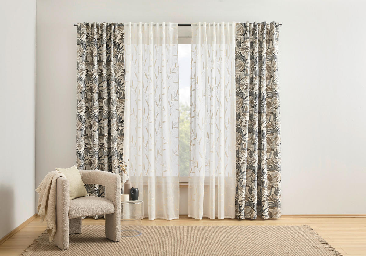 FERTIGVORHANG blickdicht  - Currygelb, KONVENTIONELL, Textil (135/245cm) - Esposa