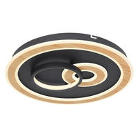 LED-DECKENLEUCHTE 50 W  50/7 cm    - Opal/Schwarz, Design, Kunststoff/Metall (50/7cm) - Globo
