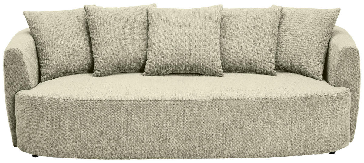 SCHLAFSOFA  mit Stoffauswahl, Liegefunktion, Schlafen auf Sitzhöhe, Rücken echt Chenille Beige  - Beige/Schwarz, KONVENTIONELL, Kunststoff/Textil (238/74/107cm) - Carryhome