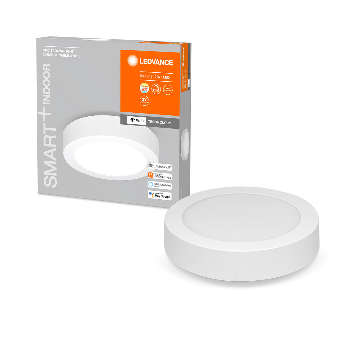 LED-DECKENLEUCHTE Smart+ WiFi Orbis Downlight 20/4 cm   - Weiß, Basics, Metall (20/4cm) - Ledvance