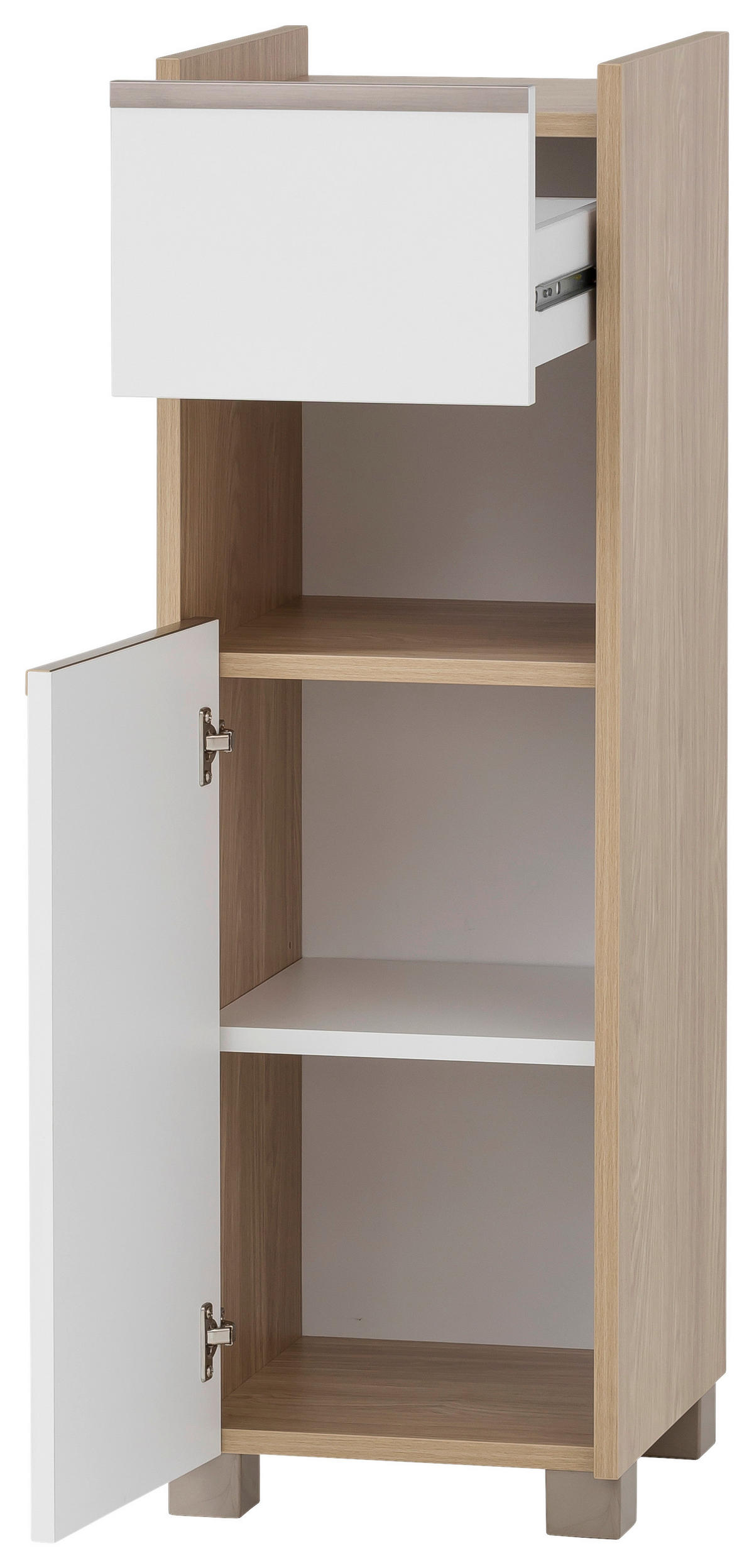 UNTERSCHRANK 30,2/94,7/33 cm   - Edelstahlfarben/Eichefarben, MODERN, Holzwerkstoff/Kunststoff (30,2/94,7/33cm) - MID.YOU