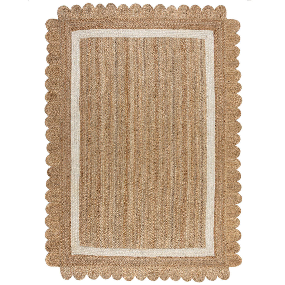 HANDWEBTEPPICH 170/120 cm Naturfarben, Weiß  - Naturfarben/Weiß, Basics, Textil (170/120cm)